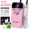 45000 RPM Rechargeable Portable Nail Drill - Low-Noise Electric Manicure File for Salon & Home