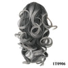 Soowee Short Curly Clip-In Ponytail Extension Black to Burgundy Synthetic Heat-Resistant Fiber
