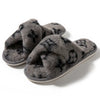 Women's Plush Faux Fur Slippers Cozy Indoor Winter Flat Slides Home Shoes