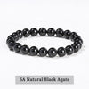 Natural Stone Beaded Bracelet 6/8/10mm — Obsidian Fluorite Quartz Jasper Stretch Yoga Bracelet for Women & Men