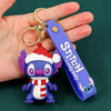 Stitch Holiday PVC Keychain with Santa Hat & Gift - Cute Christmas & Halloween Bag Charm