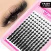 DIY Cat Eye Lash Cluster Kit with Bond & Seal and Tweezers, Vegan Lightweight Eyelash Extensions