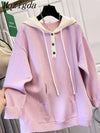 Plus Size Knitted Hooded Sweater Pullover for Women - Loose Long Sleeve Autumn/Winter