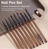 9-Piece Nail Art Brush Set Liner & Detail Brushes for Acrylic, Gel & Manicure Nail Tip Display