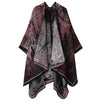 Women's Knitted Shawl Poncho - Imitation Cashmere Travel Cape Wrap, Ethnic Boho Cardigan