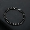 8mm Cuban Link Bracelet 316L Stainless Steel Gold & Black Plated - Men's Hip Hop Chain, 18/20/22 cm (7.1/7.9/8.7 in)