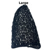 Women's Mesh Crochet Hair Net Snood Solid Color Sleeping Cap Turban - Small, Large