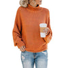 Plus Size Women's Knit Turtleneck Sweater Pullover (S-3XL) - Long Striped Loose Fit