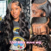 Body Wave 13x6 HD Lace Frontal Wig, 40-Inch (101.6 cm) 250% Density Pre-Plucked Brazilian 100% Human Hair (1B Natural)