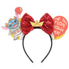Disney Lilo & Stitch Mickey Mouse Ears Headband, Sequined 5-inch (12.7 cm) Bow Hairband for Women, Girls & Kids