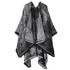 Women's Knitted Shawl Poncho - Imitation Cashmere Travel Cape Wrap, Ethnic Boho Cardigan
