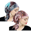 Satin Pre-Tied Turban Headband Paisley Print Soft Flexible One-Size Headscarf Chemo Cap Ladies Head Wrap Bandana