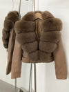 ZMEENNA Women's Faux Leather Moto Jacket with Detachable Faux Fur Collar - Short Warm Winter Coat