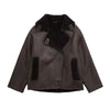 Faux Leather Jacket for Women Plush-Lined Single-Breasted Autumn Winter Warm Coat