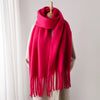 Cashmere-Feel Oversized Tassel Pashmina Shawl – 240 x 38 cm (94 x 15 in) Warm Winter Scarf for Women