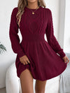 VigoCasey Grey O-Neck Knit Bodycon Dress Long Sleeve Casual Autumn Winter Women