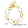 Two-Tone Chunky Chain Bracelet for Women - Mixed Metal Stainless Steel Adjustable Waterproof Link Bracelet