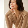 100% Cashmere V-Neck Knit Pullover Women Autumn Winter Sweater