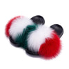 Real Fox Fur Slides for Women Luxury Furry Flat Slide Sandals