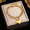 316L Stainless Steel Gold Starfish, Moon & Star Charm Bracelet for Women - Trendy Wrist Chain Gift
