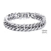 Bold Heavy Cuban Link Bracelet for Men — Stainless Steel Oxidized Wristband, 8mm & 12mm Width, 19cm (7.5in) / 21.5cm (8.5in)