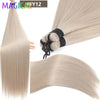 3-Pack 28-Inch (71 cm) Straight Crochet Braids Synthetic Hair Extensions High-Temperature Ombre Blonde Brown Gray