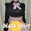 Kawaii Jirai Kei Lolita Y2K Japanese Style Peter Pan Collar Blouse Long Sleeve Sweet Bow Casual Aesthetic Top