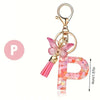 A-Z Letter Keychain – DIY Metal Initial Pendant Key Ring for Women & Men, Car & Party Gift