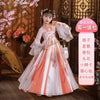 Girls Hanfu Dress Summer Tang Style Kids Cosplay Party Costume Long Princess Outfit