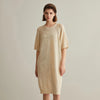 Luxury Women's Summer Linen Knit Dress – 100% Linen Loose Knee-Length O-Neck Casual Dress