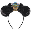 Disney Lilo & Stitch Mickey Mouse Ears Headband, Sequined 5-inch (12.7 cm) Bow Hairband for Women, Girls & Kids