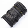 10-Pack Adjustable Black Woven Wrap Leather Bracelets – Handmade Unisex Rope Chain Lace-Up