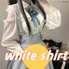 Kawaii Jirai Kei Lolita Y2K Japanese Style Peter Pan Collar Blouse Long Sleeve Sweet Bow Casual Aesthetic Top