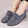 Women's Winter Plush Bow Loafers Soft Slip-On Moccasins Non-Slip Flat Casual Warm Shoes