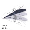 5-Pack Multi-Grit Nail Files 80/100/150/180/240 Grit Acrylic Manicure Buffers with Cuticle Remover, Mixed Colors - 7.0 in (17.8 cm)