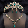 Opal Blue Bridal Tiara Jewelry Set – Crown, Necklace & Earrings for Wedding, Prom & Pageant