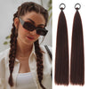 Heat-Resistant Synthetic Braidable Ponytail Extension - Straight Clip-In Hairpiece, Natural Look