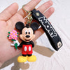 Cartoon Couple Flower PVC Keychain Set, 6-Pack Cute Floral Bag Charms for Women Gift