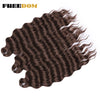Synthetic Braiding Hair Extensions 24 in (60 cm) Loose Deep Wave Ombre Brown Rainbow Twist Crochet 3-Pack