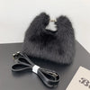 Luxury Faux Fur Shoulder Bag for Women - Plush Evening Clutch Fluffy Small Crossbody Tote with Adjustable Strap