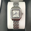 Women's Square Quartz Watch with Rhinestone Accents, 27mm Dial Stainless Steel Bracelet Casual Fashion Wristwatch