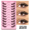 2-Pack Half Strip Lashes – Natural Fluffy Cat-Eye Soft Wispy Faux Mink Winged Elongated Eyelashes