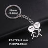 Funny Middle Finger Stickman Keychain Stainless Steel Novelty Keyring for Car Bag Backpack Purse Gift