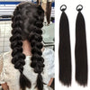 Heat-Resistant Synthetic Braidable Ponytail Extension - Straight Clip-In Hairpiece, Natural Look