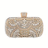 Hollow Rhinestone Flower Box Clutch – Women's Evening Bag for Wedding, Prom & Party