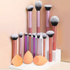 12-Piece Professional Makeup Brush Set with 2 Blending Sponges and Loose Powder Puff