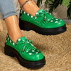 Polka Dot Tassel Penny Loafers – Platform Round‑Toe PU Cushioned Flats for Women