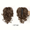 Wavy Short Clip-In Ponytail for Women - Voluminous Clip-In Bun with Adjustable Wires, Heat-Resistant Fiber