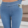 Women's High-Waisted Skinny Stretch Jeans — Non-See-Through, All-Season, Machine Washable