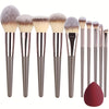 10/20-Piece Professional Makeup Brush Set with Bag - Foundation Eyelash Eyebrow Eyeshadow Cosmetic Tools Gift
